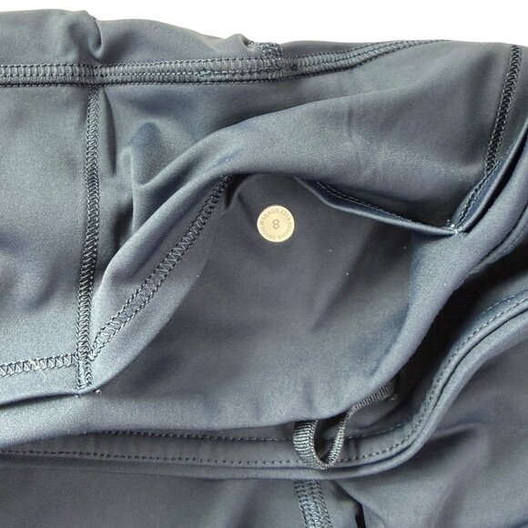 Lululemon Dark Blue Navy Yoga Legging.  Pockets.  Side Thight Pockets Size 8 - Picture 7 of 12